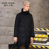 迪尔马奇2018男士冬装保暖羽绒服中长款简纯色帅气外套男潮M13905