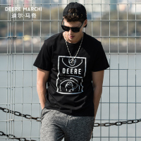 迪尔马奇夏季新款男士短袖T恤 休闲街头印花修身打底衫M01985