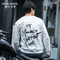 秋季男士长袖T恤新款圆领修身上衣时尚字母印花卫衣男装M08824