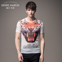 迪尔马奇夏季透视装男T恤男士个性老虎头半袖上衣M01889