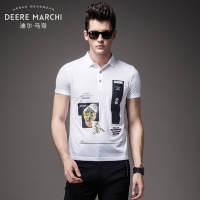 迪尔马奇夏季polo衫短袖男修身潮骷髅短袖翻领T恤M03523