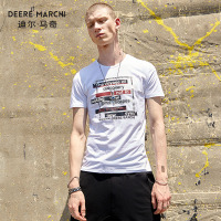 迪尔马奇夏季英文字母潮男士圆领短袖欧美T恤衫M01766
