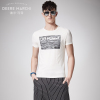 迪尔马奇夏季短袖T恤男修身潮款半袖印花上衣男M01866