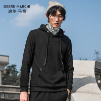迪尔马奇秋季宽松套头纯色卫衣男韩版学生休闲连帽T恤M08819