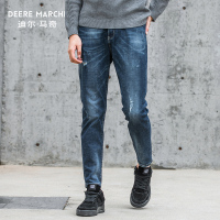 迪尔马奇男士牛仔裤修身小脚裤新款显瘦长裤休闲裤子 M17658