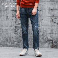 迪尔马奇男士牛仔裤修身小脚裤新款显瘦长裤休闲裤子M17660