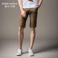迪尔马奇夏季男士纯色修身休闲短裤英伦简约中裤潮M19578