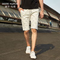 迪尔马奇夏季男士经典波点男装短裤浅色薄款五分裤M19572