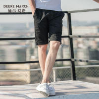 迪尔马奇夏季新款男 士休闲短裤 个性拼接开叉五分裤M19601