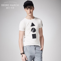 迪尔马奇夏季男体恤短袖圆领薄款几何图形半袖潮M01867