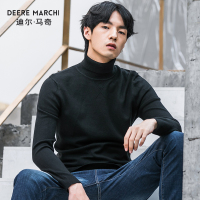 迪尔马奇男装秋冬半高领长袖针织衫男韩版弹力修身打底衫M11687