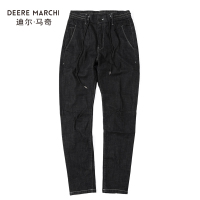 迪尔马奇男士牛仔裤潮流新款修身小脚裤休闲裤子夏直筒M17664