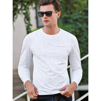 卡帝乐鳄鱼(CARTELO)T恤男2018年秋季新款中青年男士圆领长袖T恤BAB8179