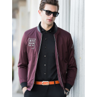 卡帝乐鳄鱼(CARTELO)夹克男2018秋季新品休闲中年男士棒球领字母长袖外套AC1610