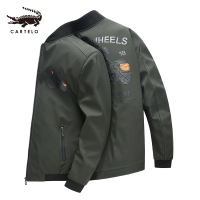 卡帝乐鳄鱼夹克男薄款外套男装棒球领宽松印花茄克衫BAC2021