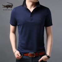卡帝乐鳄鱼短袖T恤男翻领纯棉Polo衫中年薄款男上衣BCG319
