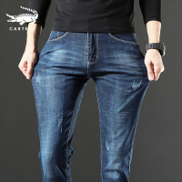 卡帝乐鳄鱼新款牛仔裤男四季显瘦裤子韩版修身小脚裤长裤BAQ1907T