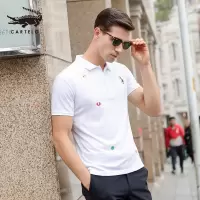 卡帝乐鳄鱼(CARTELO)男士短袖T恤衫2020夏季新款刺绣polo衫中青年百搭翻领t恤