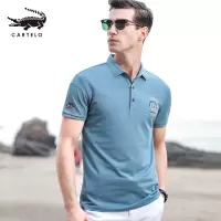 卡帝乐鳄鱼(CARTELO)男士短袖T恤衫2020夏季薄款翻领t恤中青年商务休闲百搭POLO衫