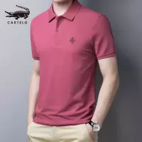 卡帝乐鳄鱼(CARTELO)夏季保罗polo衫男士短袖T恤纯色翻领半袖上衣T恤男