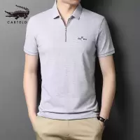 鳄鱼男士短袖t恤夏季薄款中年翻领Polo衫宽松有领上衣男土丅恤潮
