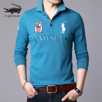 卡帝乐鳄鱼(CARTELO)春秋季长袖t恤男休闲韩版刺绣POLO衫男士翻领保罗衫潮