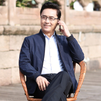 駱丹尼斯爸爸秋装外套中年男装春秋季中老年男士夹克立领宽松休闲薄款上衣