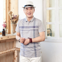 駱丹尼斯爱爸爸2020夏季新款中年男士短袖t恤中老年爸爸夏装父亲节装上衣