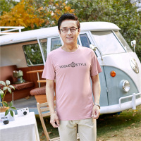 駱丹尼斯棉质爸爸夏装中年男士短袖t恤男40-50岁夏天圆领中老年人上衣