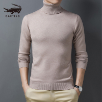 卡帝乐鳄鱼(CARTELO)高领毛衣秋冬季男士翻领上衣修身韩版打底针织半衫毛衣