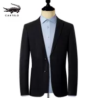 卡帝乐鳄鱼(CARTELO)闲西装男士西服外套2020春秋中年单西男装修身男式便西