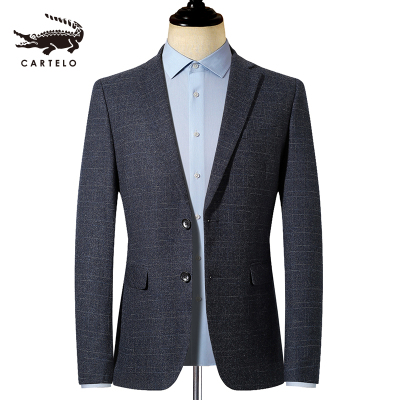 卡帝乐鳄鱼(CARTELO)2020西服男青年商务休闲小西装男士外套修身单西潮