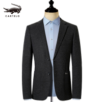 卡帝乐鳄鱼(CARTELO)秋冬新款西服男直筒修身西装外套中年商务休闲小西装男