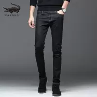 卡帝乐鳄鱼(CARTELO)男士秋季牛仔裤男秋冬款休闲长裤宽松直筒男裤弹力裤子男