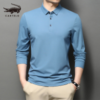 卡帝乐鳄鱼(CARTELO)POLO衫男长袖上衣休闲潮体桖青中年无痕长袖T恤