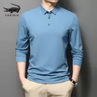 卡帝乐鳄鱼(CARTELO)POLO衫男长袖上衣休闲潮体桖青中年无痕长袖T恤
