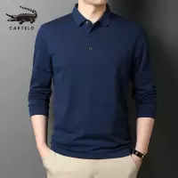 卡帝乐鳄鱼(CARTELO)2020秋季新款翻领长袖t恤男士打底polo衫体恤