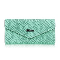 贝尔beier新品 蛇纹牛皮多功能三折长钱包钱夹真皮女包