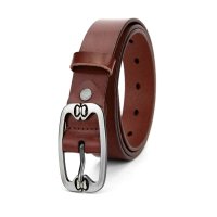 贝尔beier新品 光面进口牛皮真皮复古腰带女款皮带