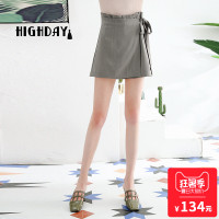 highday轩日2017夏季女裤高腰休闲时尚斜襟显瘦短裤