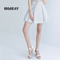 highday轩日腰带设计竖条纹半身裙