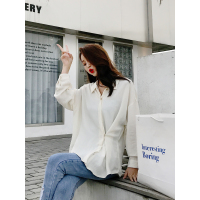 天淳尔2018秋冬新款女装宽松韩版潮流侧扣长袖格子衬衫HZSC87637