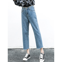 天淳尔秋冬女装宽松阔腿高腰显瘦9分牛仔裤LSD820