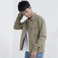 超音狼秋冬男装纯棉军绿色夹克外套MS-SJ6030