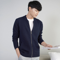 超音狼秋冬男装圆领拉链针织开衫时尚毛衣MS-SM5020