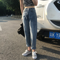 天淳尔早春新品高腰显瘦港风复古宽松长牛仔长裤女YCHB-182