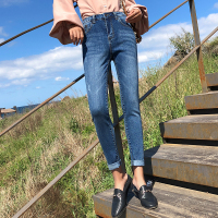 天淳尔春冬新款修身弹力时尚百搭加绒牛仔裤女YCHB-8817
