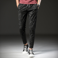 超音狼春夏新款 黑色迷彩牛仔九分裤HD-H312