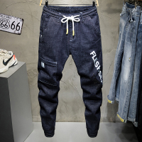 超音狼春夏款 弹力松紧腰英文印花九分休闲裤WJD-3820