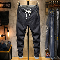 超音狼春夏款 松紧腰百搭九分牛仔裤CD-D060